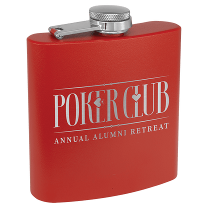 Matte Red Stainless Steel 6 oz. Flask