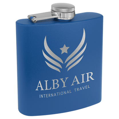 Matte Royal Blue Stainless Steel 6 oz. Flask
