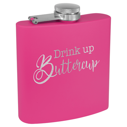 Matte Pink Stainless Steel 6 oz. Flask
