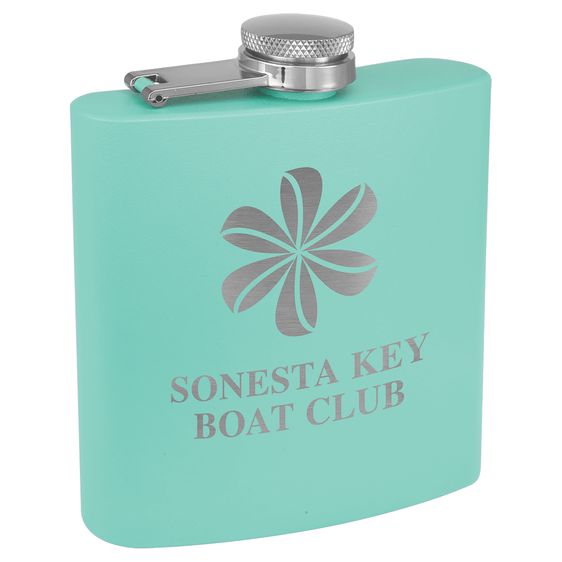 Matte Teal Stainless Steel 6 oz. Flask