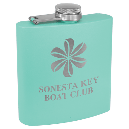 Matte Teal Stainless Steel 6 oz. Flask