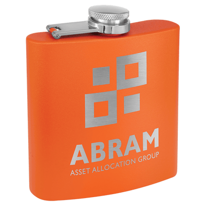 Matte Orange Stainless Steel 6 oz. Flask