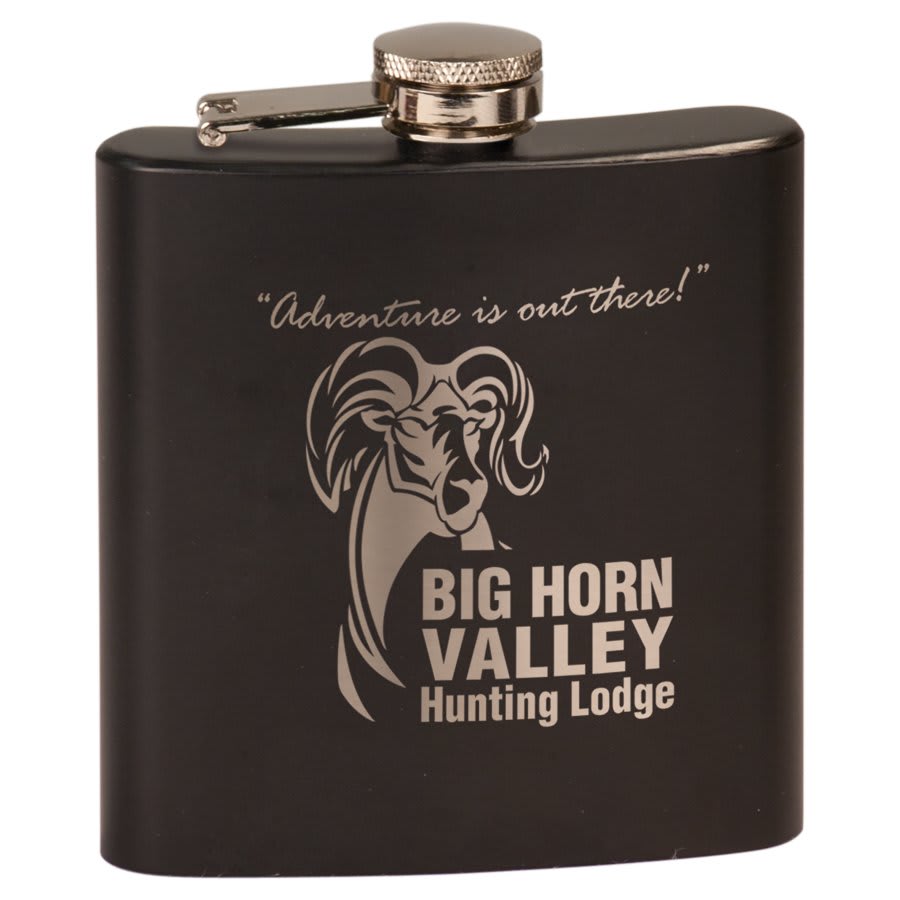 Matte Black Stainless Steel 2 6 oz. Flask