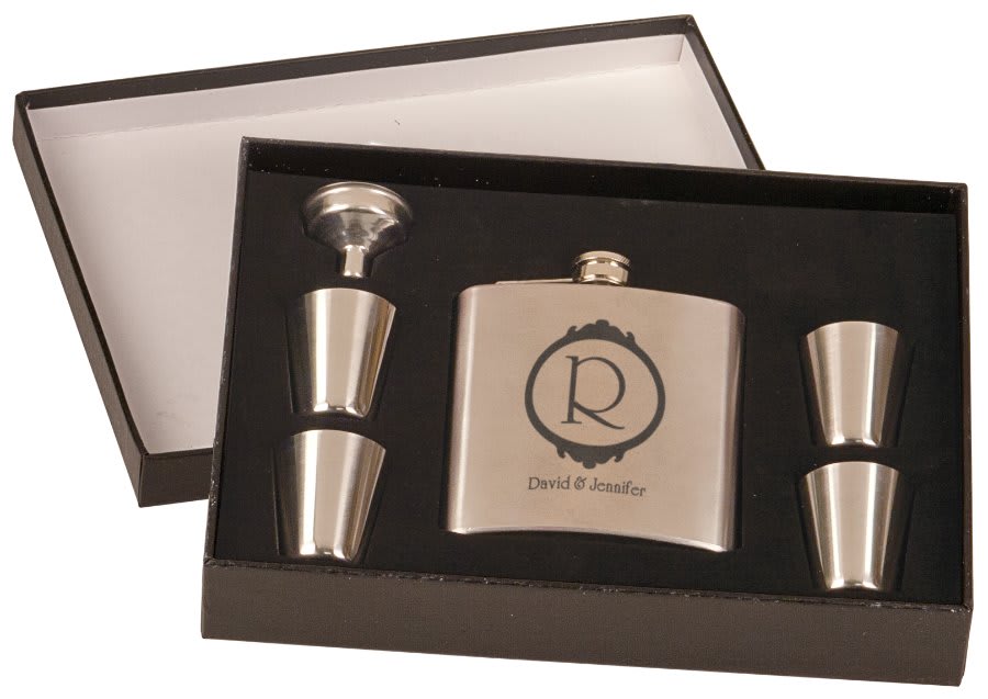 Stainless Steel Black 6 oz. Presentation Box