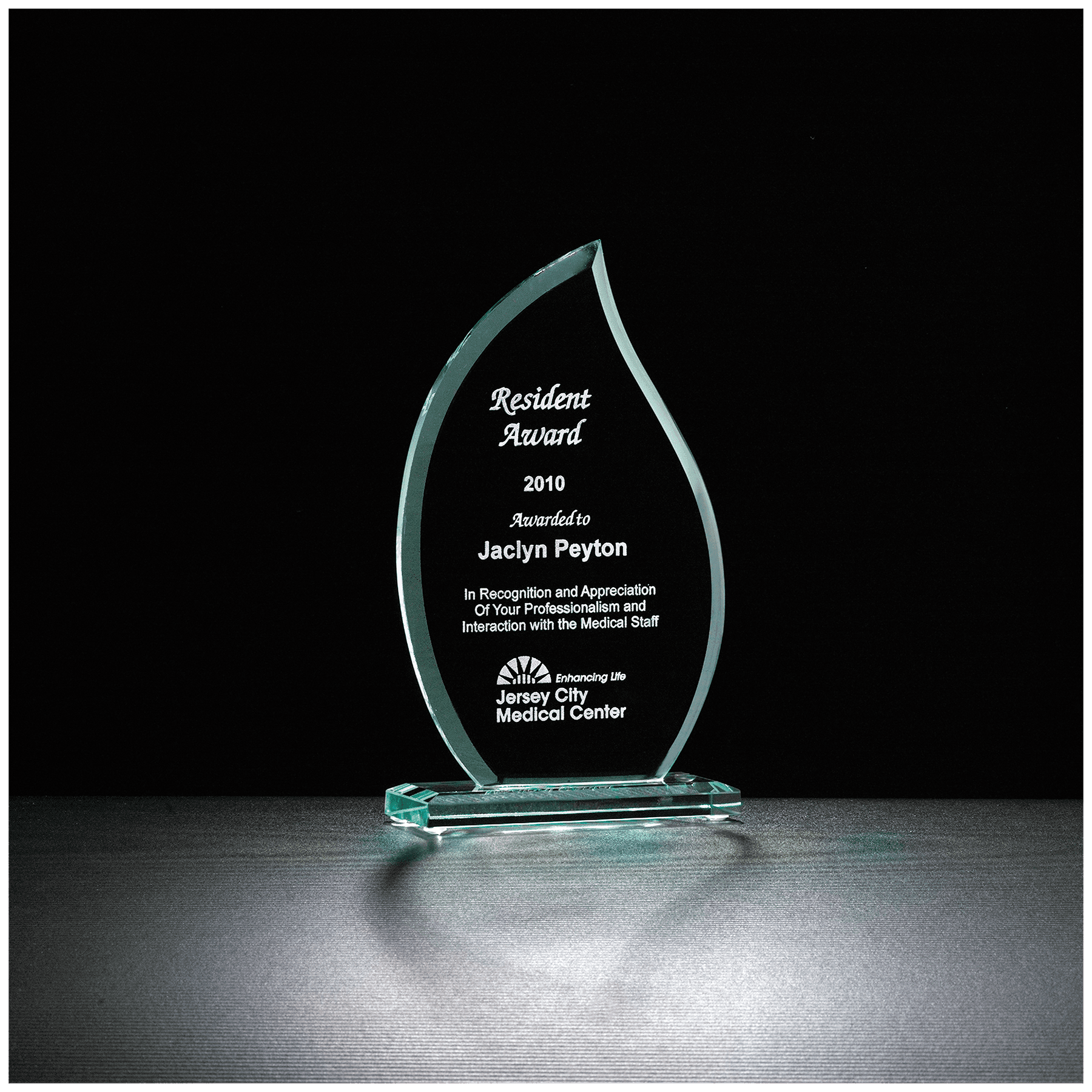 7 1/2" Flame Series Glass Award