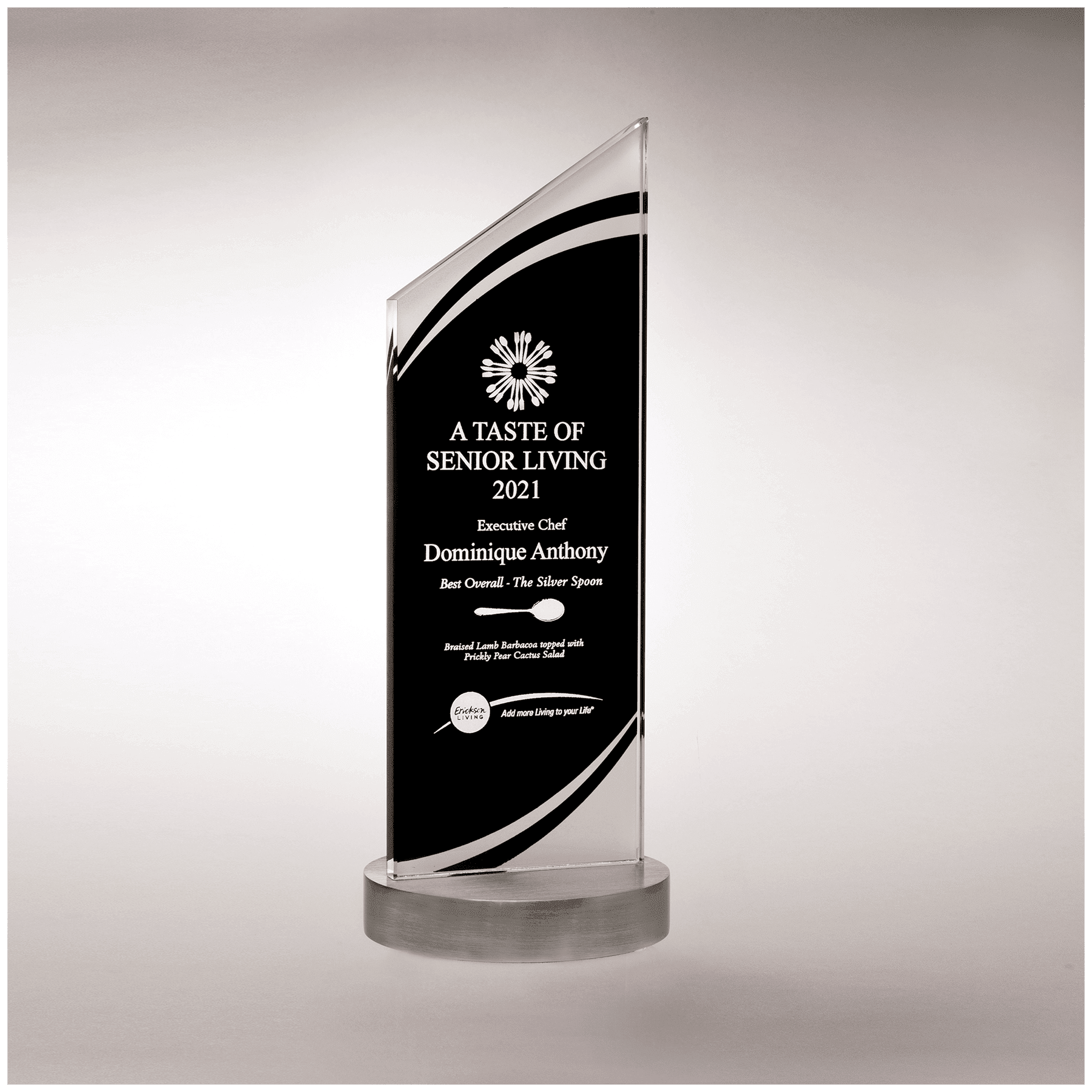 3 1/2" x 11 7/8" x 3/8" Thick Zenith Series Black Silkscreened Glass with Frosted Accents, Heave Aluminum Base