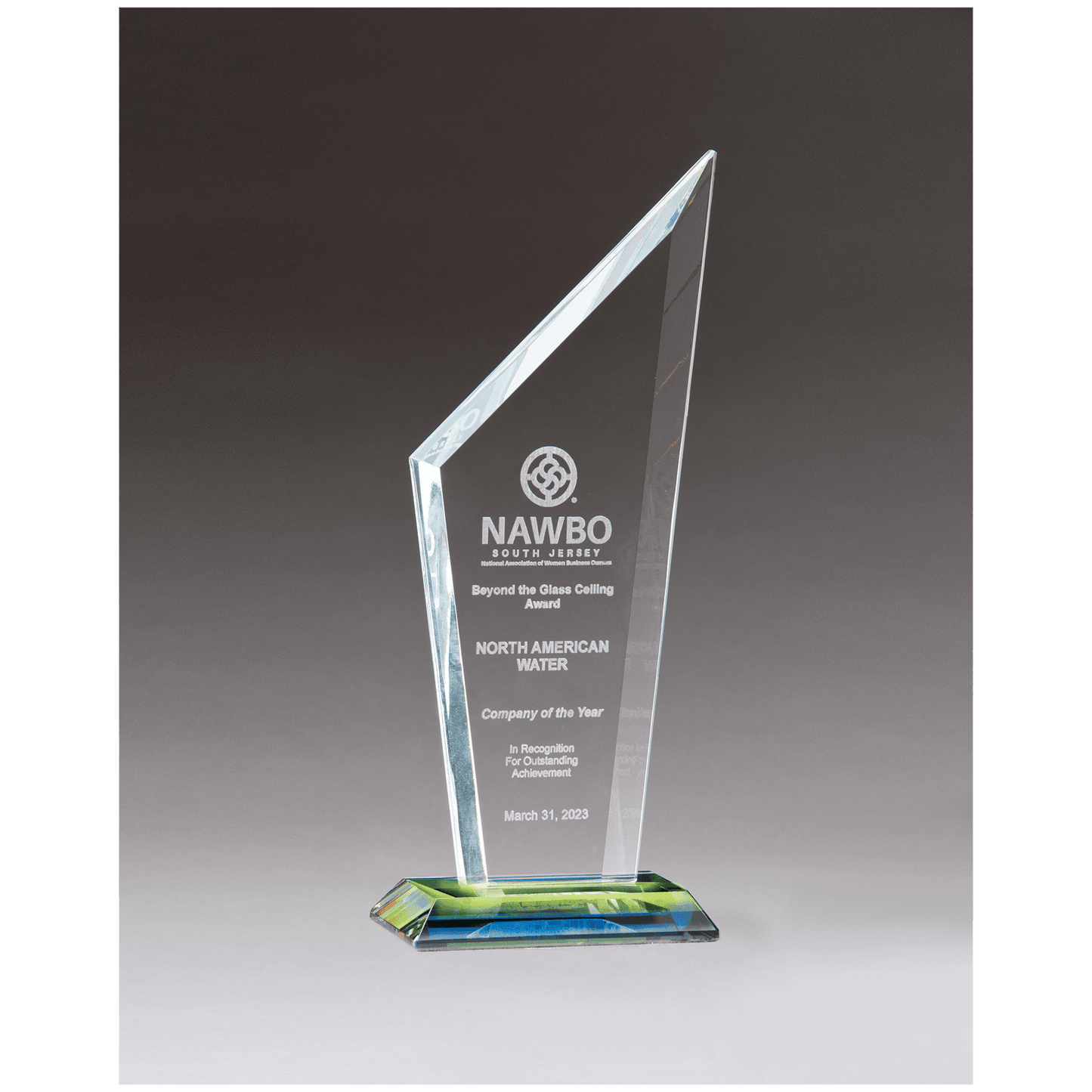 4 1/8" x 10 5/8" x 3/8" Thick Zenith Series Clear Glass with Prism-Effect Base