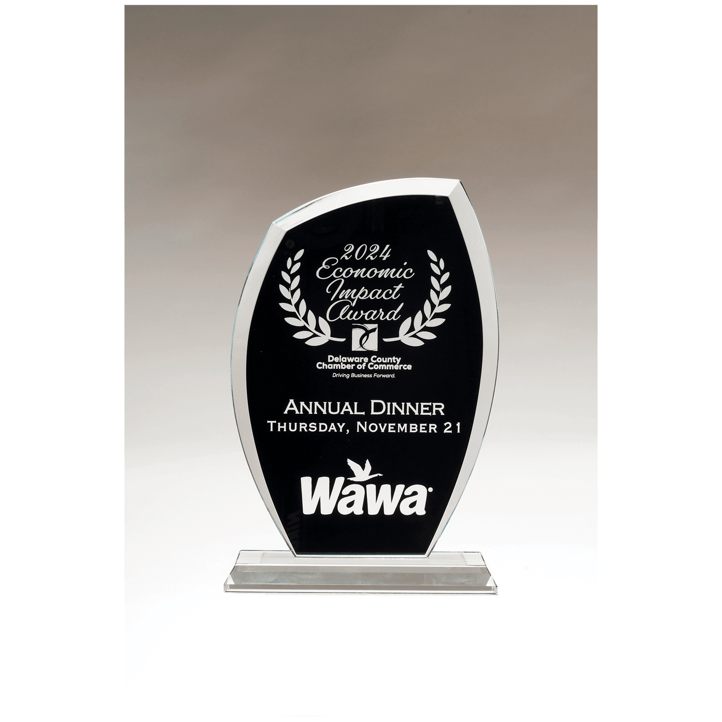 Clear Glass with Black 5" x 7 1/2" Tidal Series Painted Background