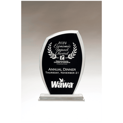 Clear Glass with Black 5" x 7 1/2" Tidal Series Painted Background