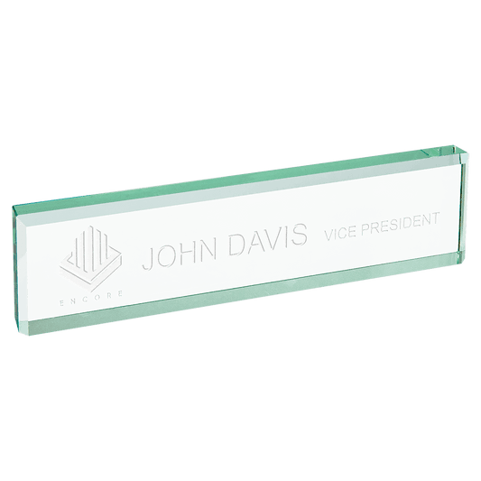 8" x 2" Jade Glass Desk Wedge