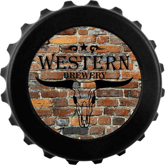 3" Black Magnetic Bottle-Cap Shaped Opener w/2" Insert Area/Insert Not Included