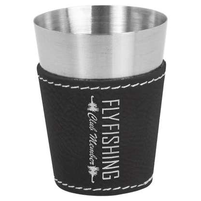 Black Silver Stainless Steel 2 oz. Shot Glass