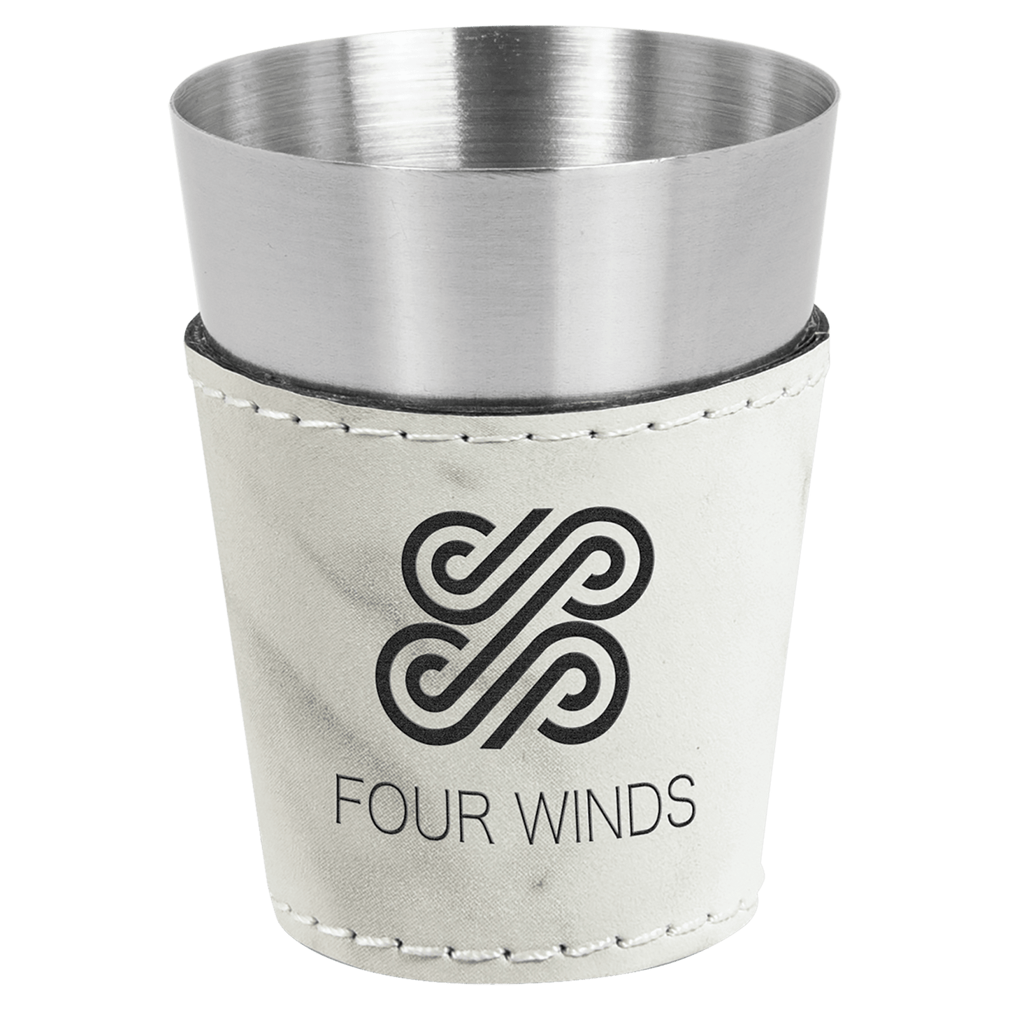 White Marble Stainless Steel 2 oz. Shot Glass