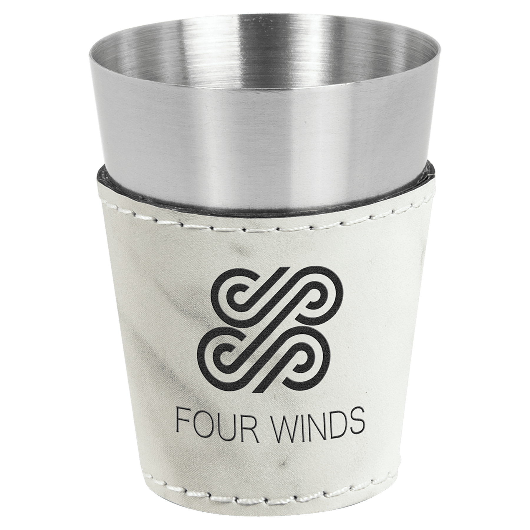 White Marble Stainless Steel 2 oz. Shot Glass