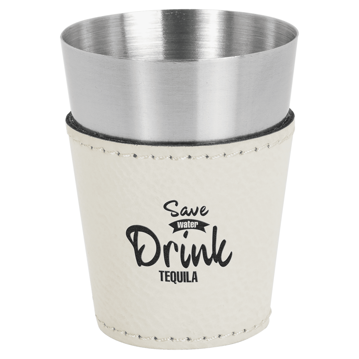 White Stainless Steel 2 oz. Shot Glass