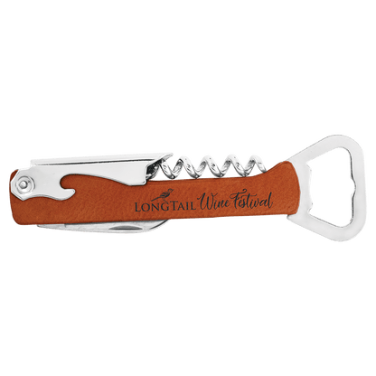 Rawhide Laserable Leatherette Wine Bottle Opener