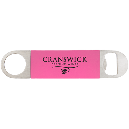 Pink Black 1 1/2" x 7" Bottle Opener with Silicone Grip