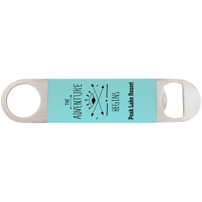 Teal Black 1 1/2" x 7" Bottle Opener with Silicone Grip