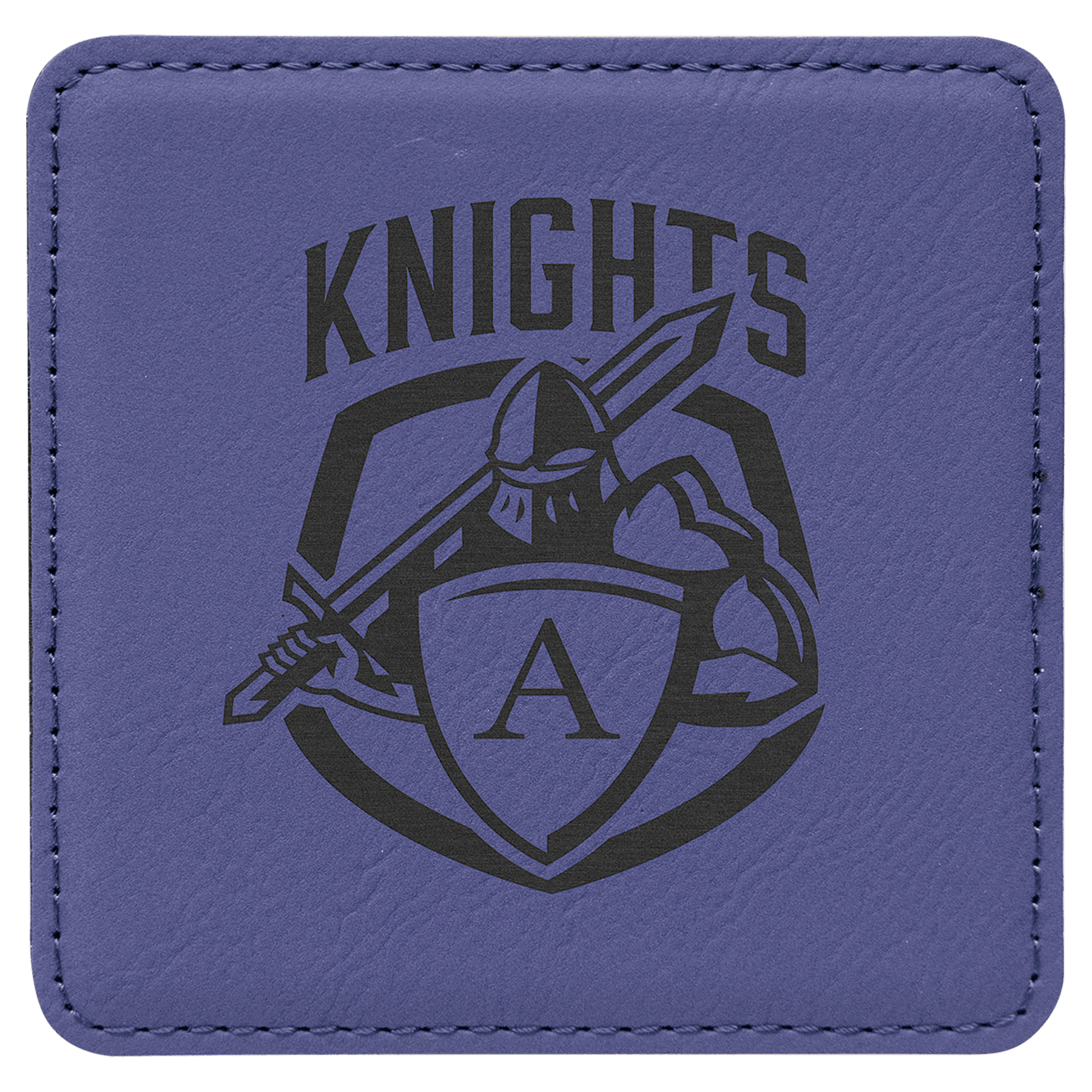 Purple 4" x 4" Square Laserable Leatherette Coaster