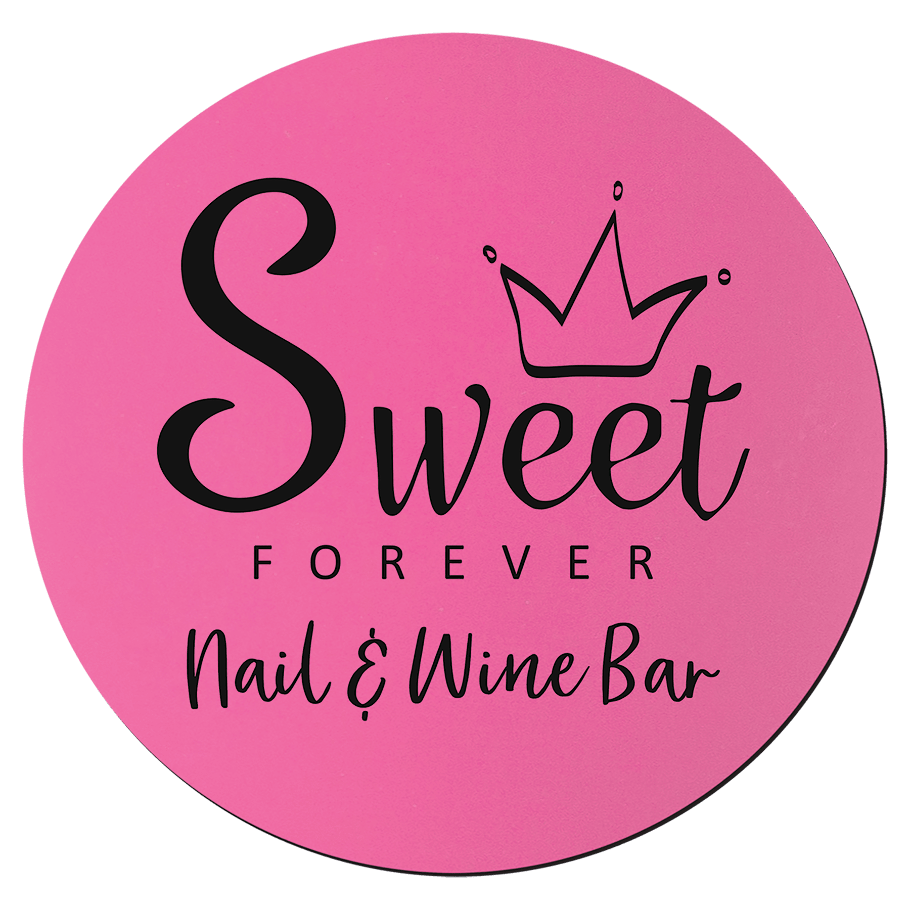 Pink Black 3 3/4" Round Silicone Coaster