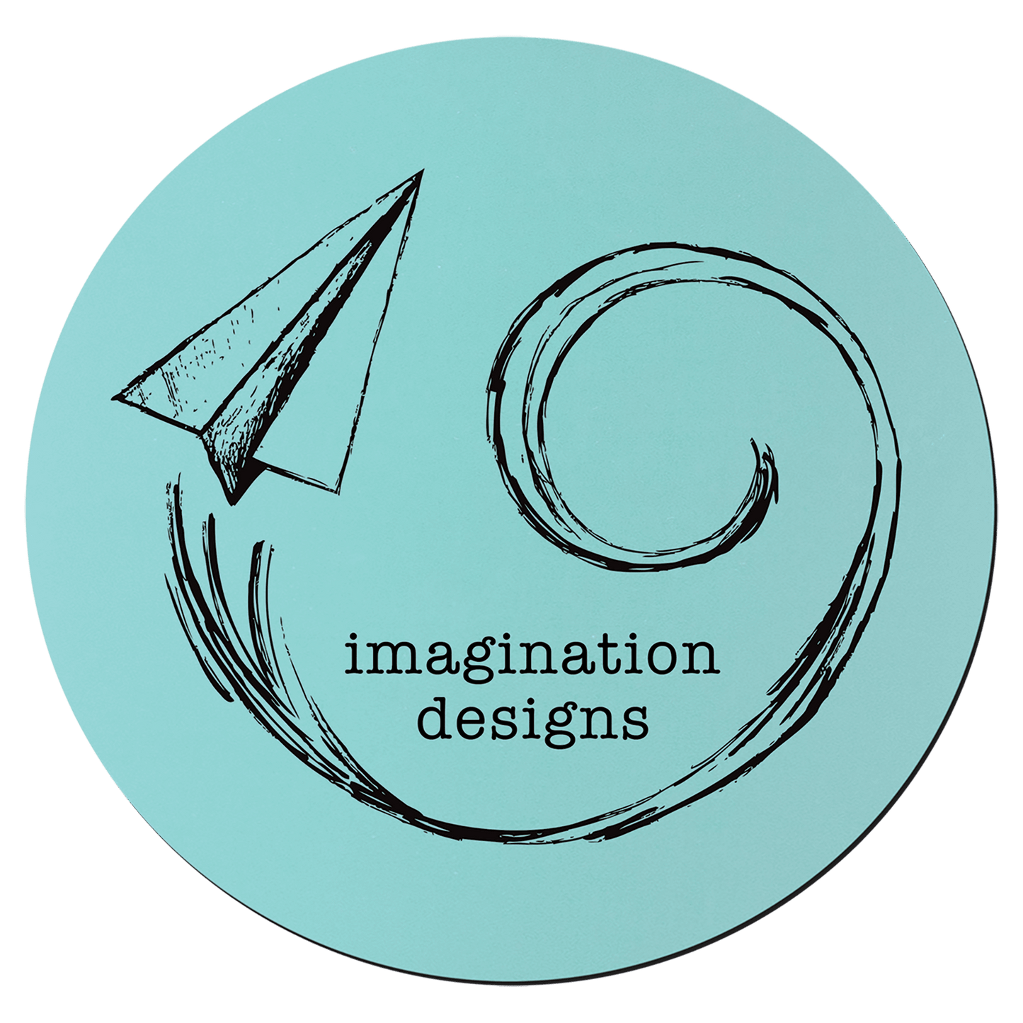 Teal Black 3 3/4" Round Silicone Coaster