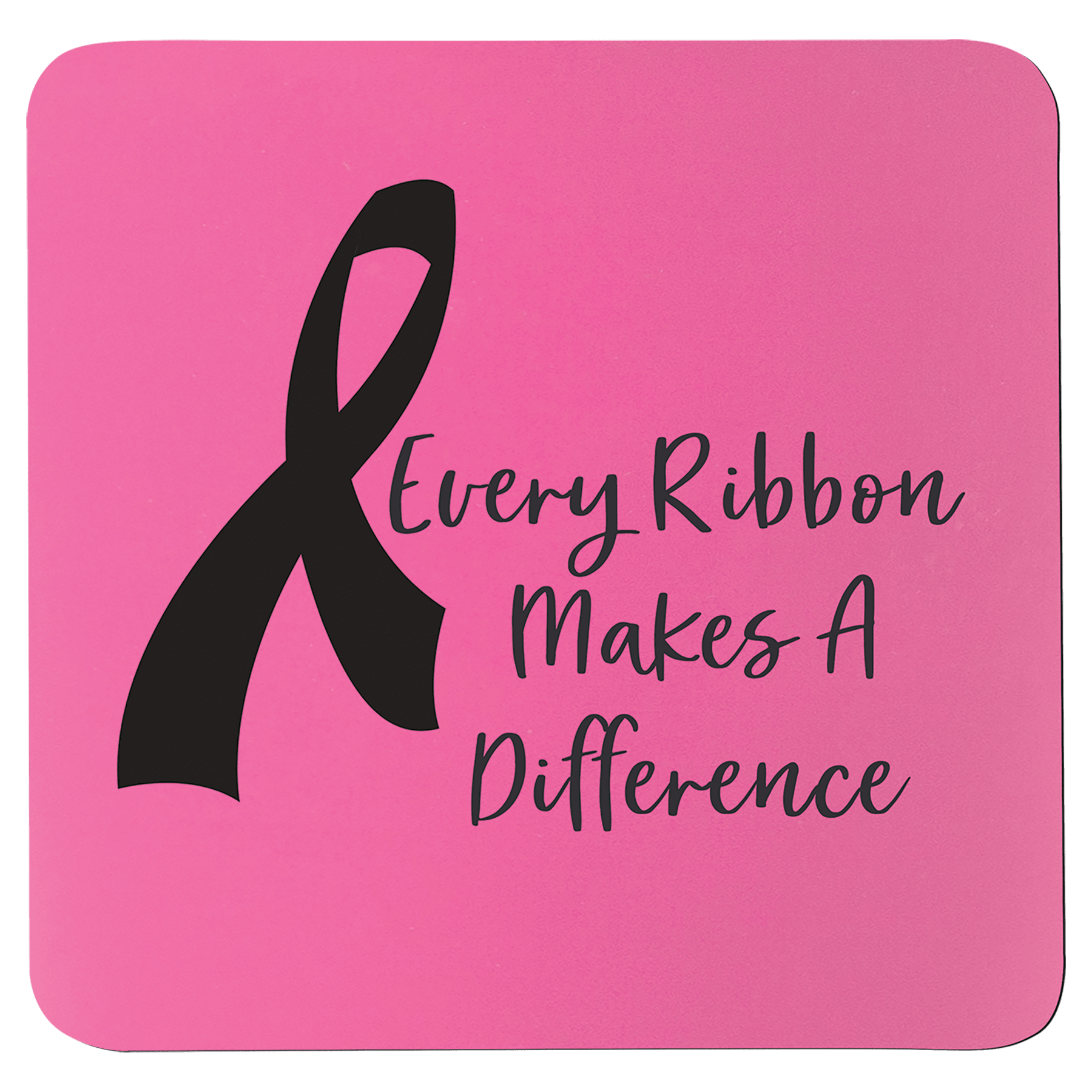 Pink Black 3 3/4" x 3 3/4" Square Silicone Coaster