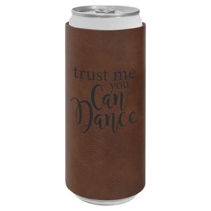 Dark Brown Laserable Leatherette Slim Beverage Holder