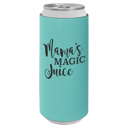 Teal Laserable Leatherette Slim Beverage Holder