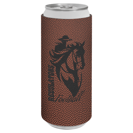 Football Laserable Leatherette Slim Beverage Holder