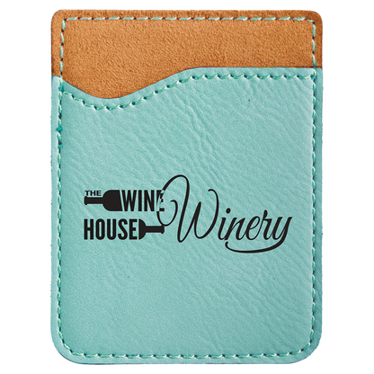 Teal Laserable Leatherette Phone Wallet