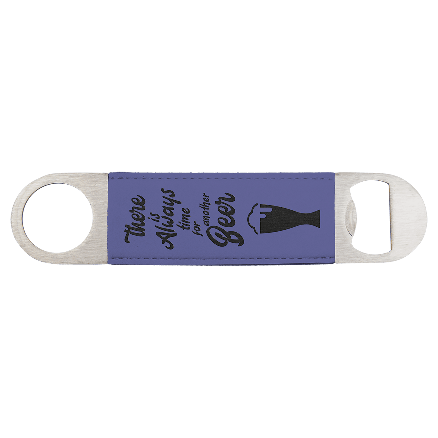 Purple 1 1/2" x 7" Laserable Leatherette Bottle Opener