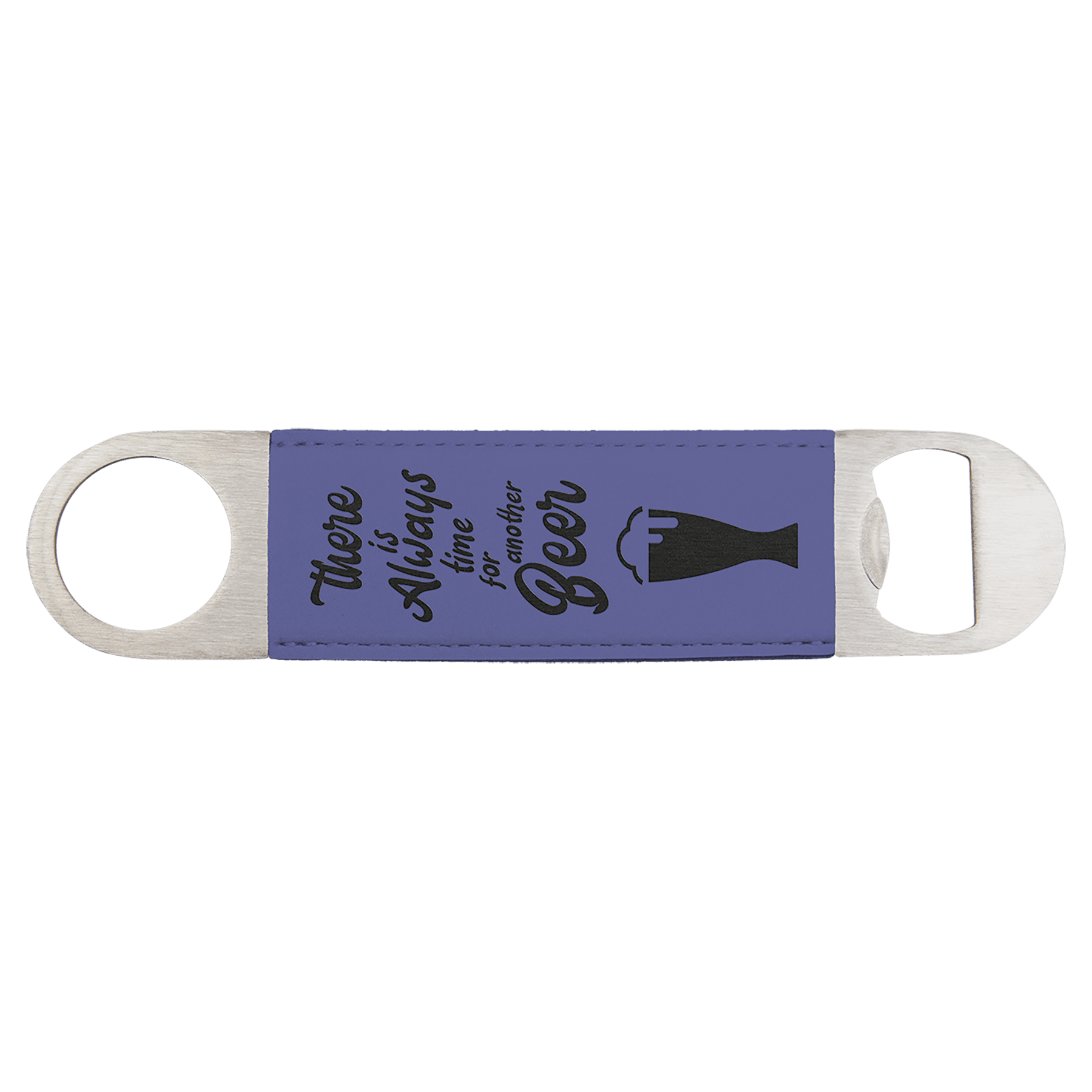Purple 1 1/2" x 7" Laserable Leatherette Bottle Opener