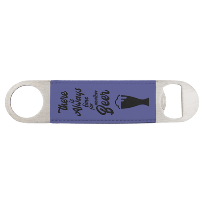Purple 1 1/2" x 7" Laserable Leatherette Bottle Opener