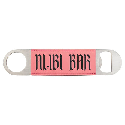 Pink 1 1/2" x 7" Laserable Leatherette Bottle Opener