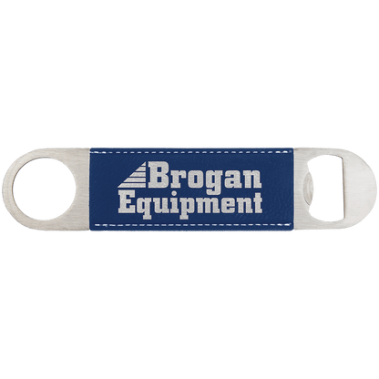 Blue/Silver 1 1/2" x 7" Laserable Leatherette Bottle Opener