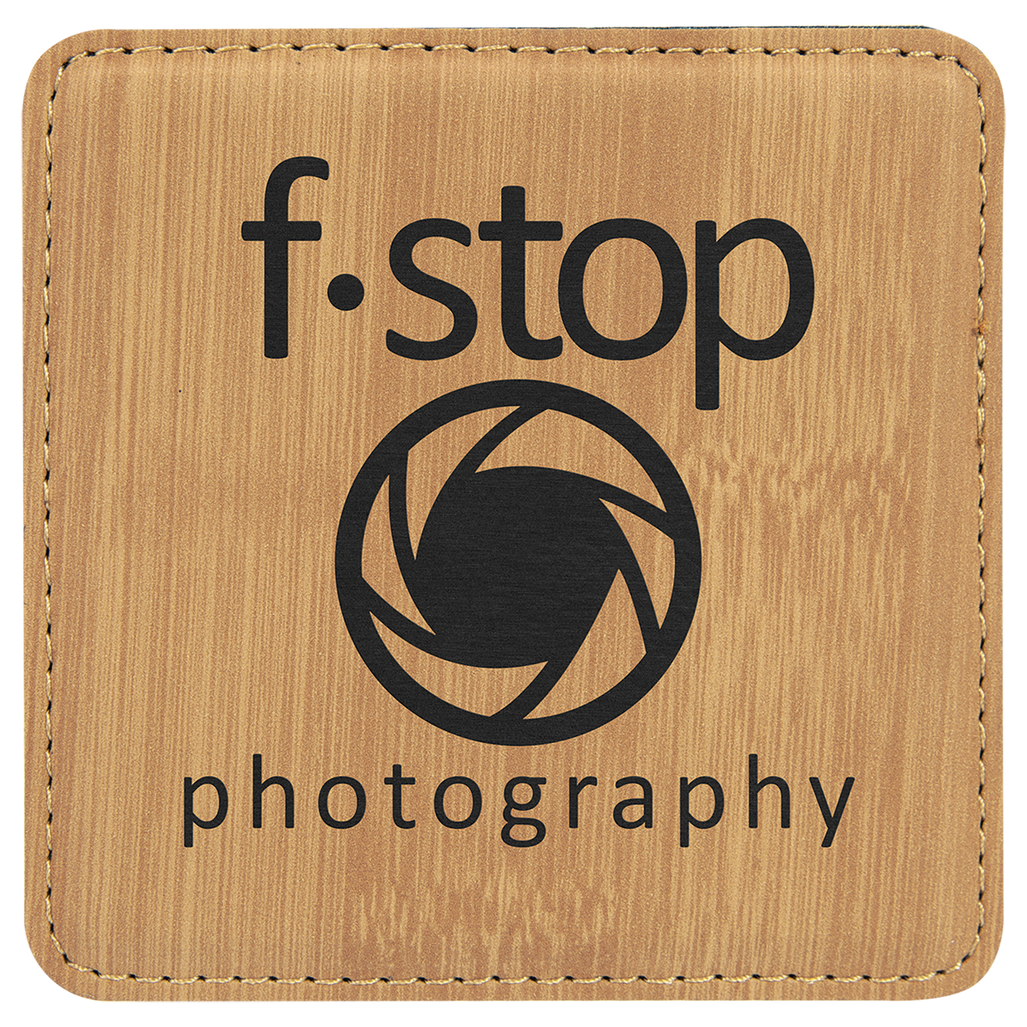 Bamboo 4" x 4" Square Laserable Leatherette Coaster