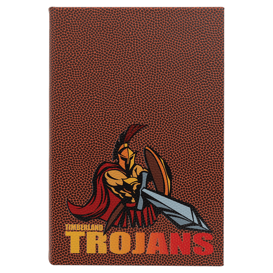 5 1/4" x 8 1/4" Football Laserable Leatherette Journal with Lined Notepad