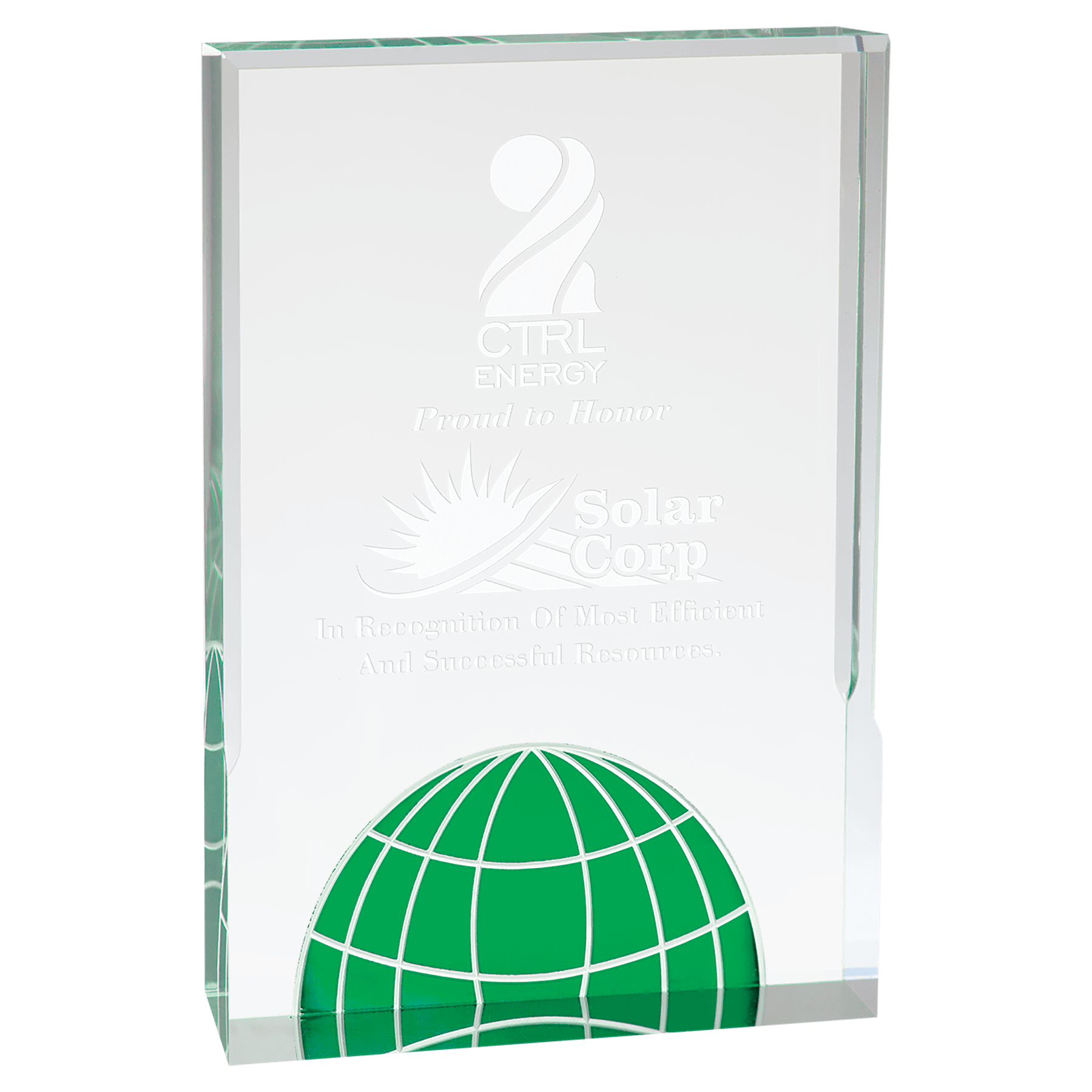 Green 6" x 8" Globe Acrylic