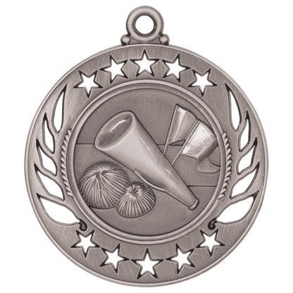 Antique Silver 2 1/4" Cheer Galaxy Medal
