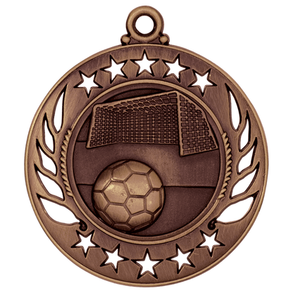 Antique Bronze 2 1/4" Soccer Galaxy Medal