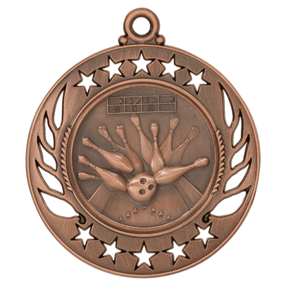 Antique Bronze 2 1/4" Bowling Galaxy Medal