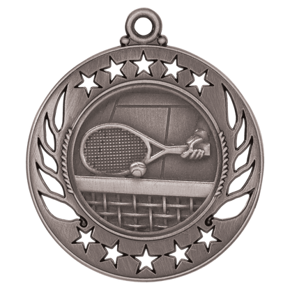 Antique Silver 2 1/4" Tennis Galaxy Medal