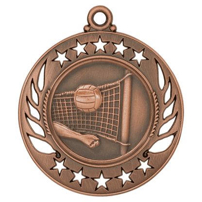 Antique Bronze 2 1/4" Volleyball Galaxy Medal