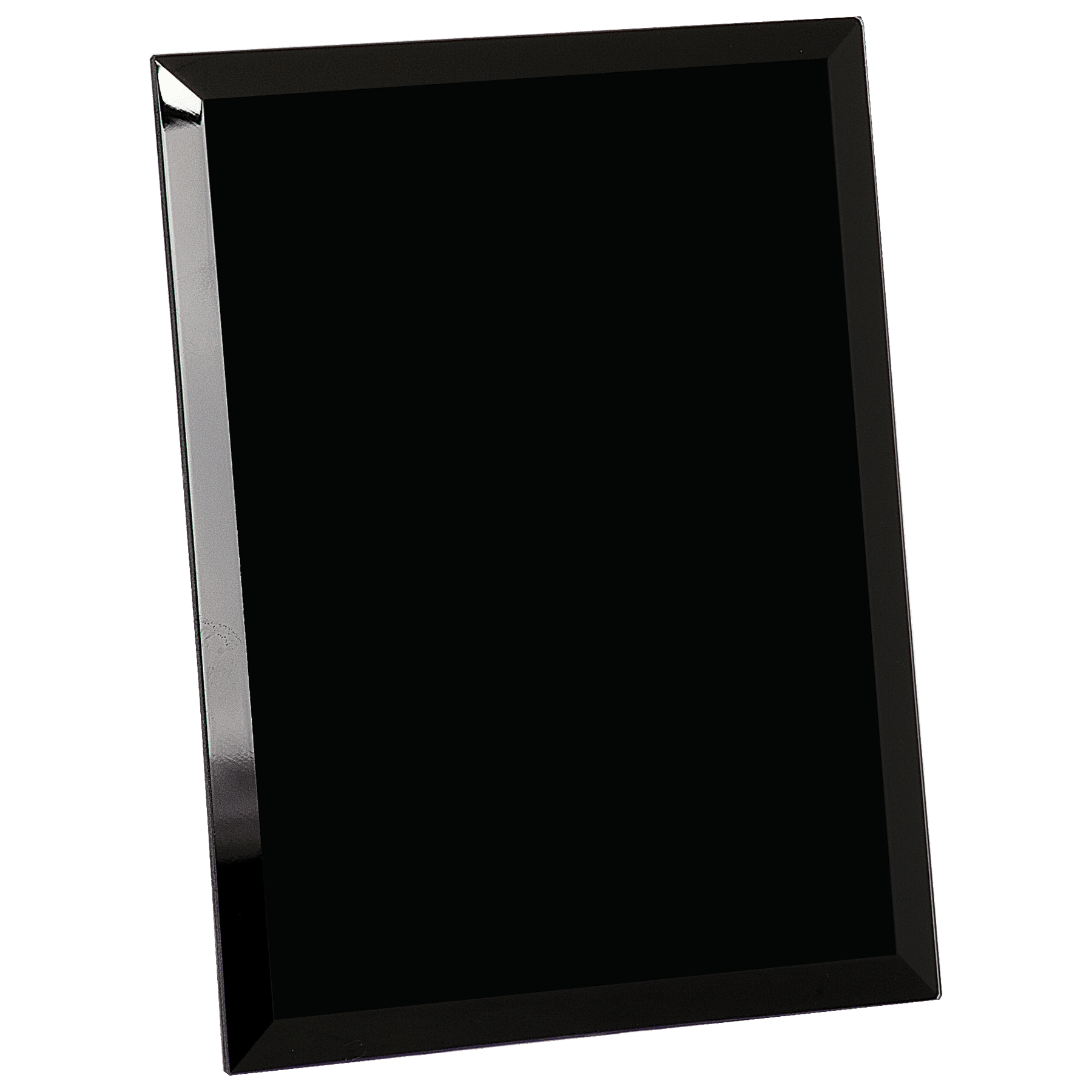 Black 7" x 9" Glass Mirror Plaque