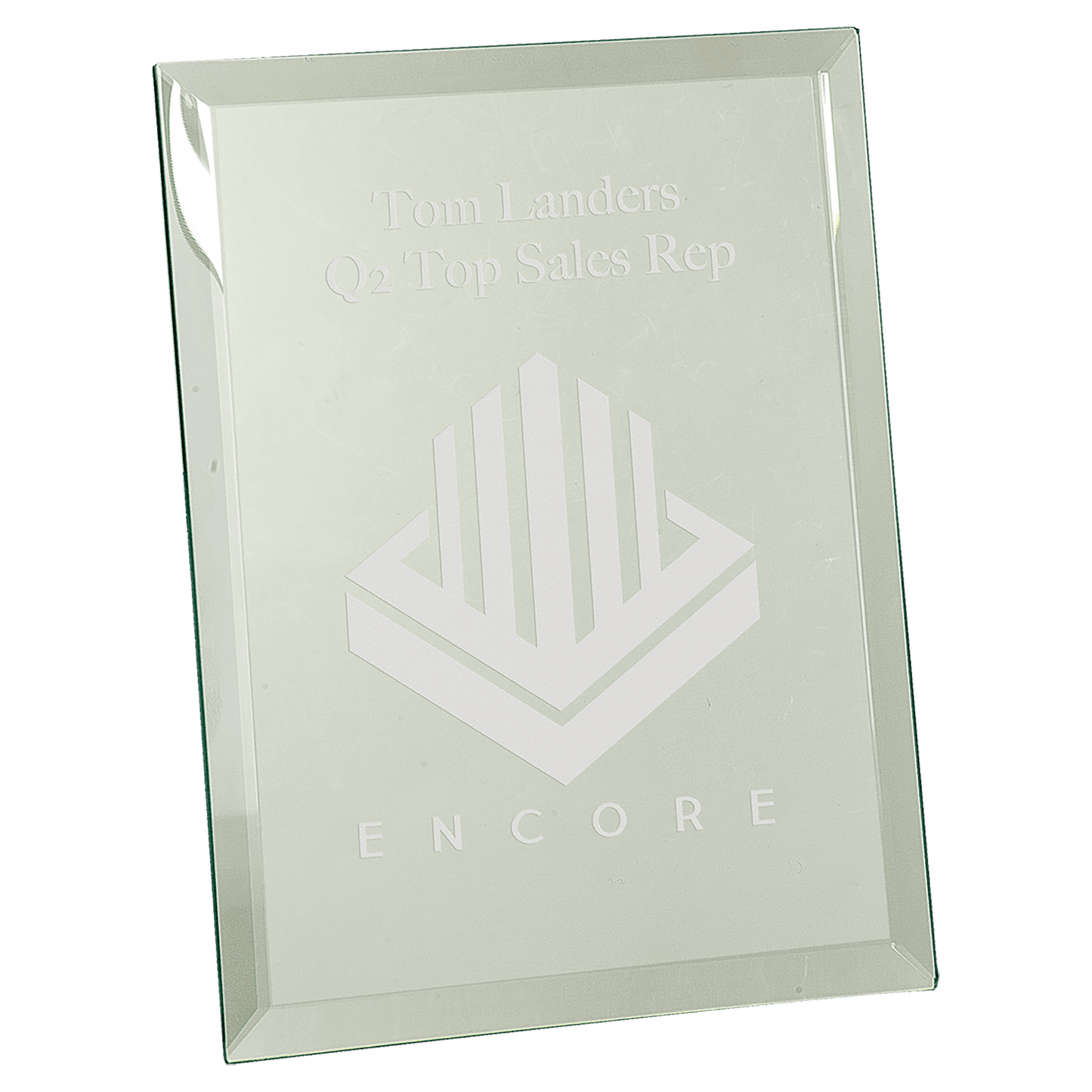 Clear 8" x 10" Glass Mirror Plaque