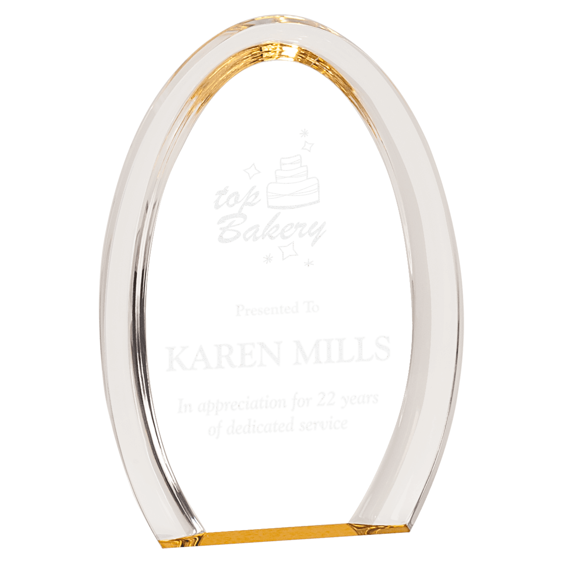 Gold 7" Oval Halo Acrylic