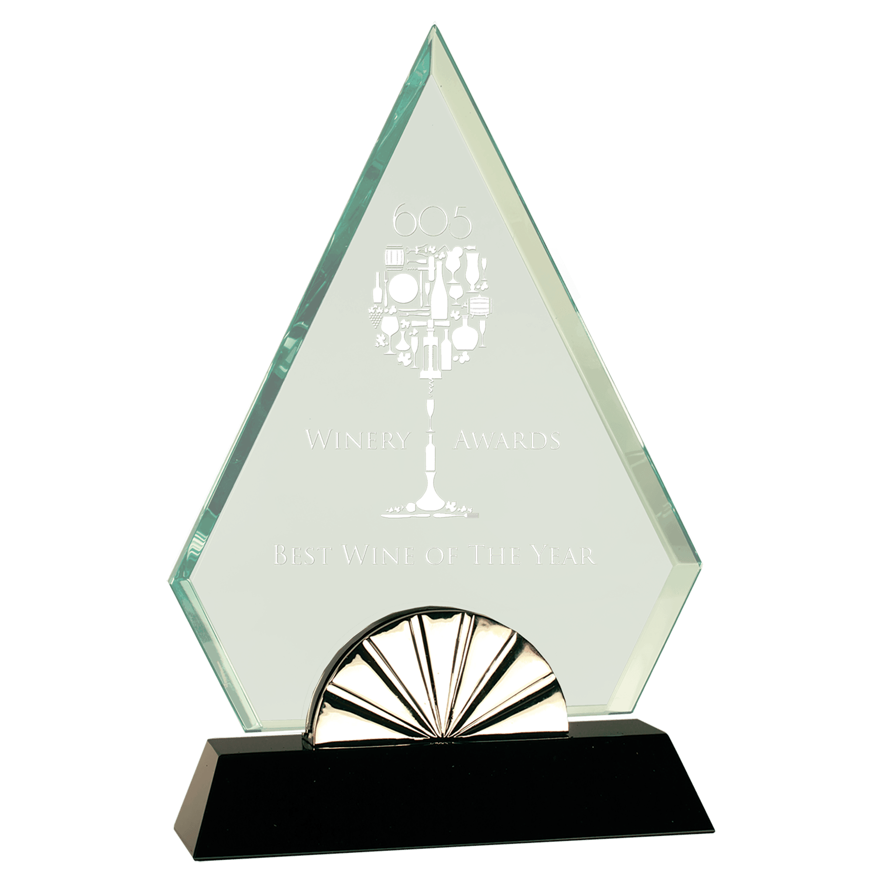 9" Diamond Horizon Glass with Black Base