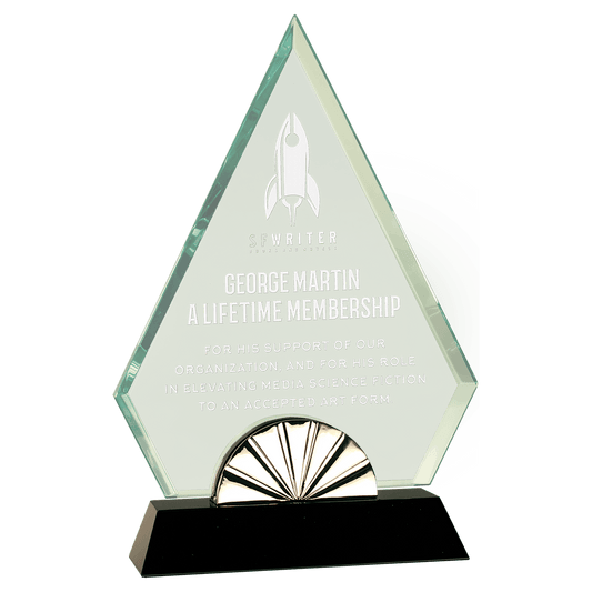 9 3/4" Diamond Horizon Glass with Black Base