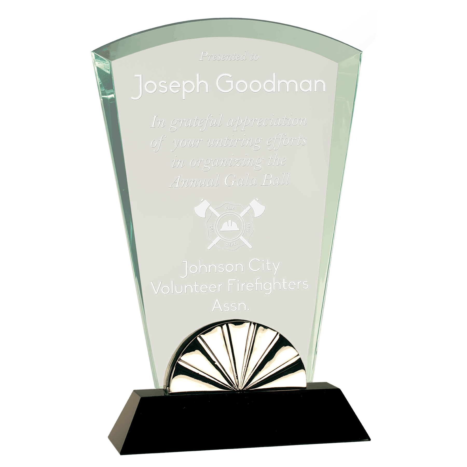 9" Fan Horizon Glass with Black Base