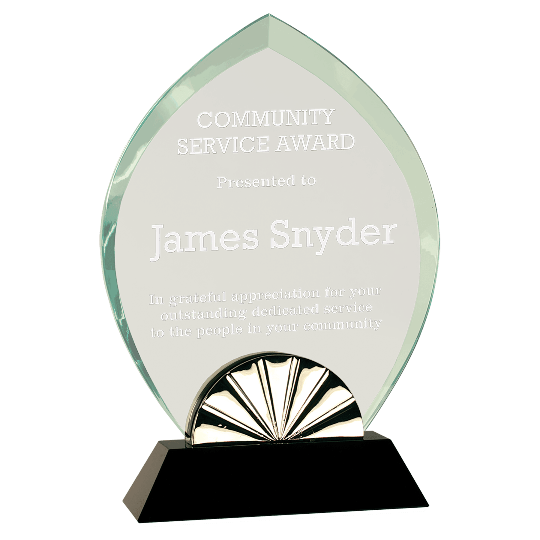 9" Oval Horizon Glass with Black Base